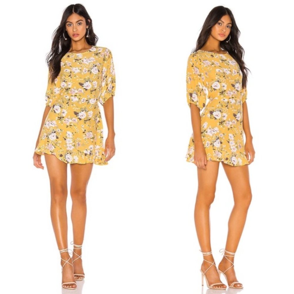 Faithfull the Brand NWT Women's Jasmin Yellow JEANETTE Dress, Size Small